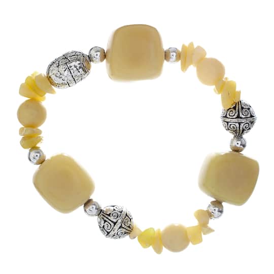 John Bead New Jade No.94 Natural Stone Stretch Bracelet